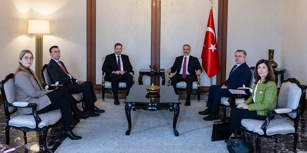 Minister of Foreign Affairs Hakan Fidan met with Lars Klingbeil, Co-Leader of the Social Democratic Party (SPD) of Germany, and Elina Valtonen, Minister of Foreign Affairs of Finland, 1 October 2024, Ankara