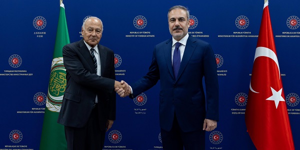 Außenminister Hakan Fidan empfing den Generalsekretär der Arabischen Liga, Ahmed Aboul Gheit, und traf mit dem Präsidenten der ungarischen Nationalversammlung, László Kövér, 16. Oktober 2024, Ankara