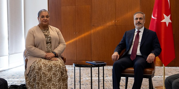 Außenminister Hakan Fidan traf mit Hanna Tetteh, Sonderbeauftragte des UN-Generalsekretärs für Libyen zusammen, 14. März 2025, İstanbul