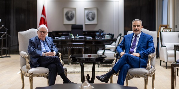 Minister of Foreign Affairs Hakan Fidan received Martin Griffiths, former UN Under-Secretary-General for Humanitarian Affairs and Emergency Relief Coordinator, 26 February 2025, Ankara