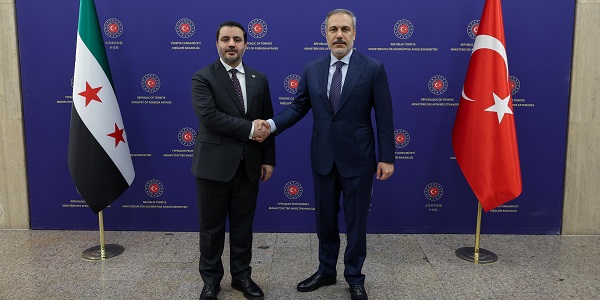 Minister of Foreign Affairs Hakan Fidan met with Asaad Hassan Al-Shaibani, Minister of Foreign Affairs of the New Administration in Syria, 15 January 2025, Ankara